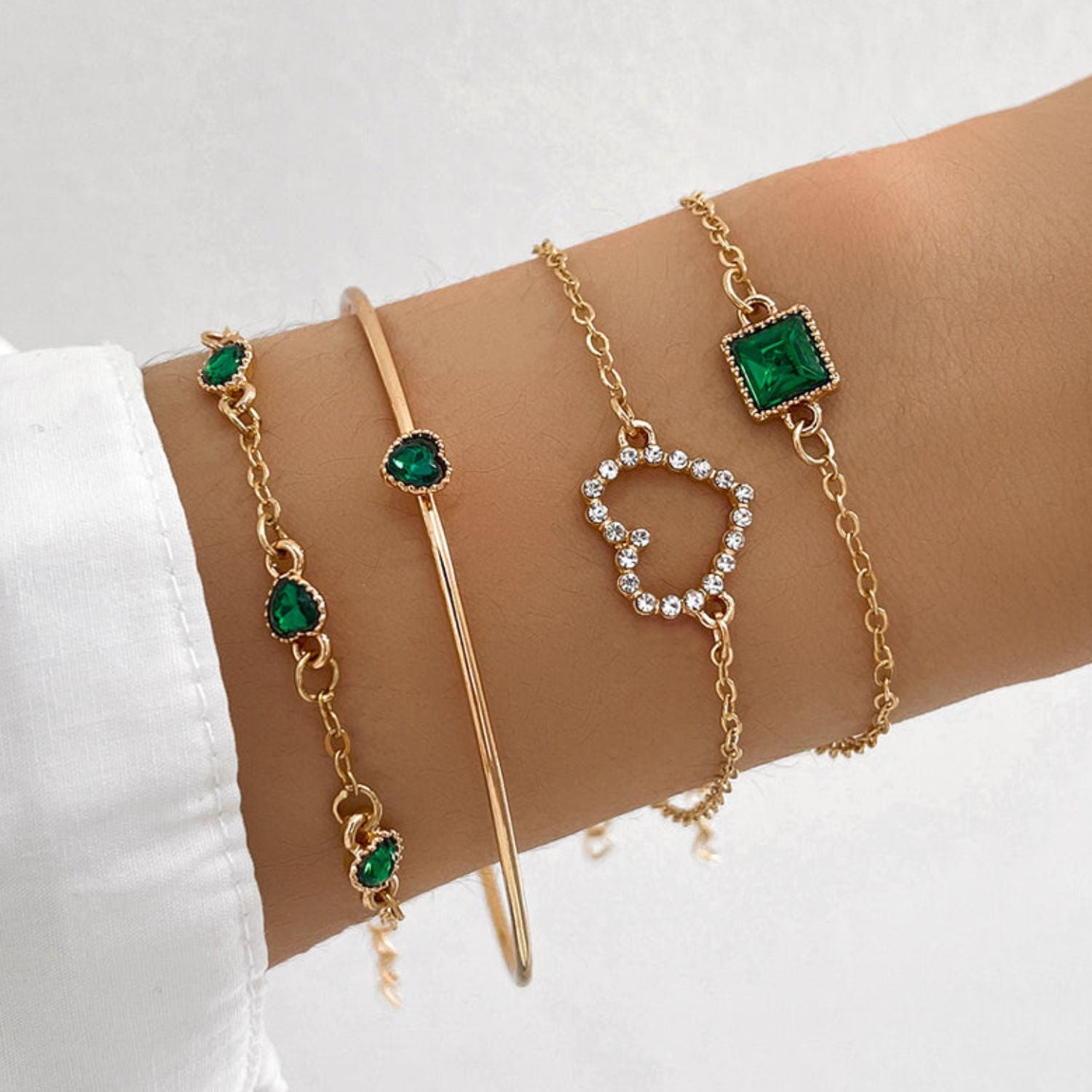 Emerald Bracelets Stack