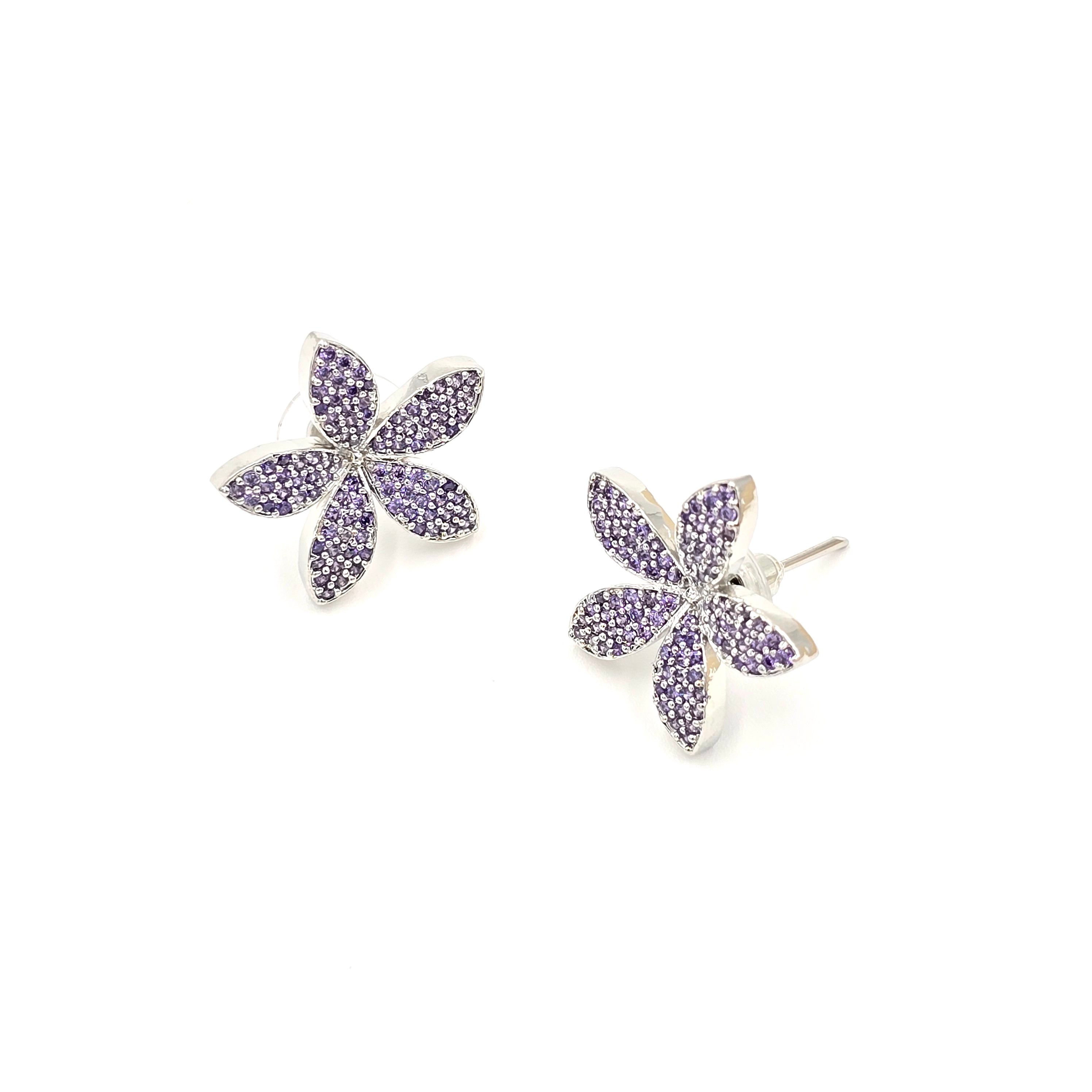Purple Sapphire Bloom Studs