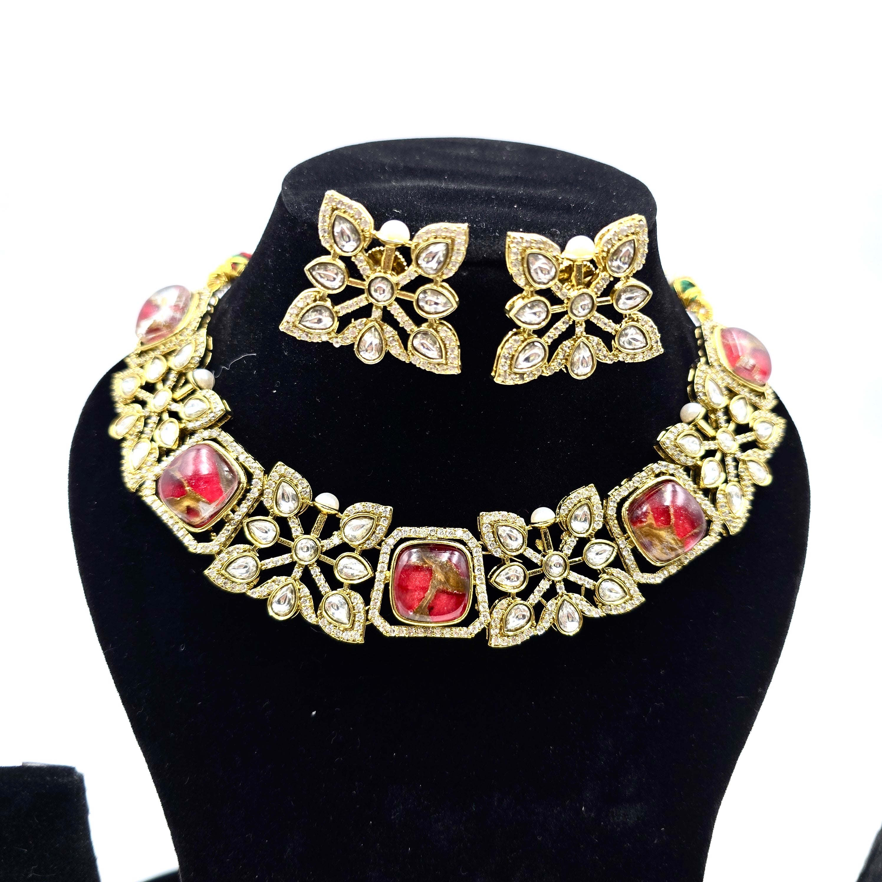 Regal Necklace Set - Red