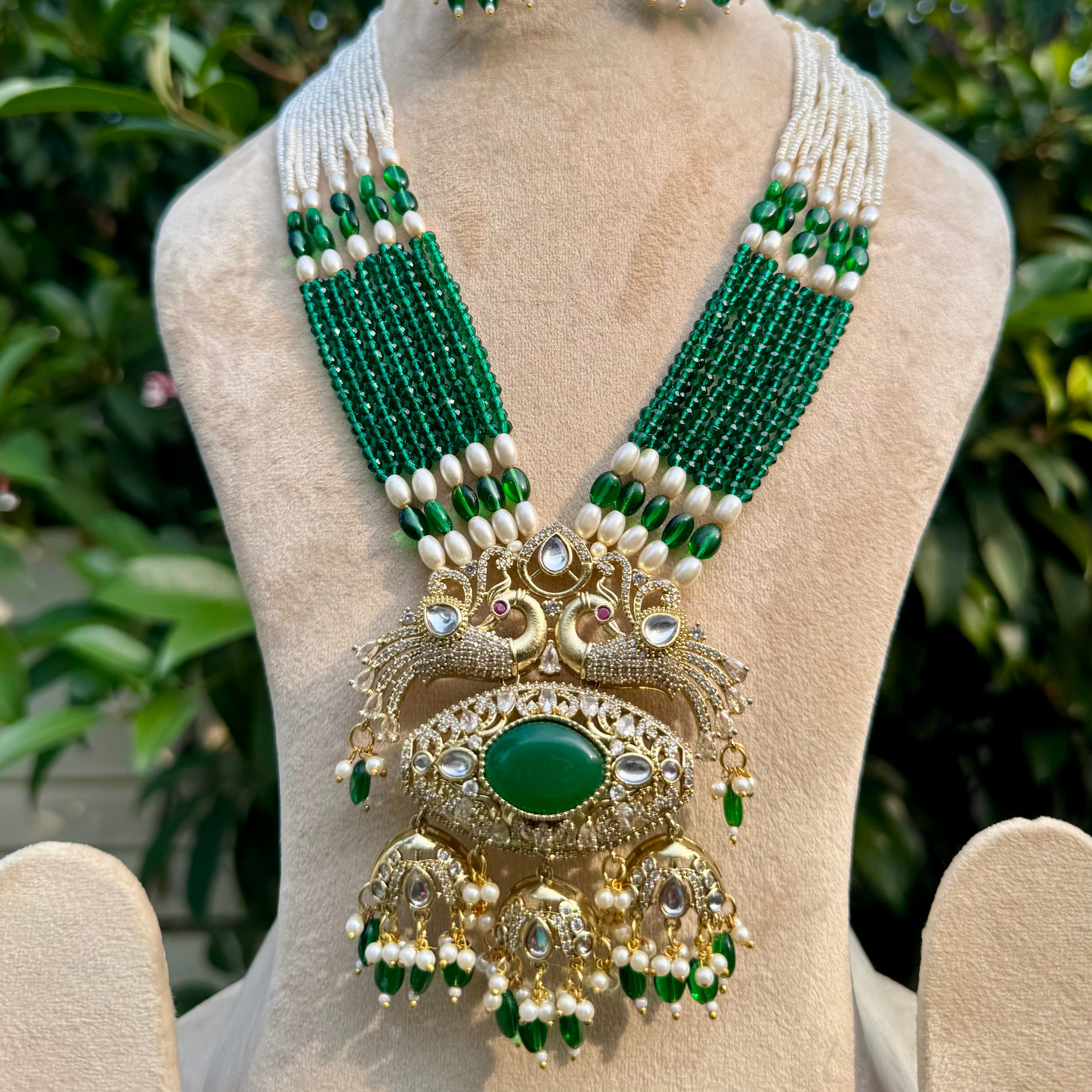 Mor Leela Necklace Set - Green