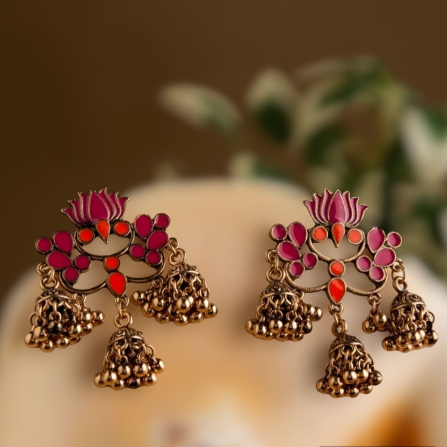 Lotus Jhumkas