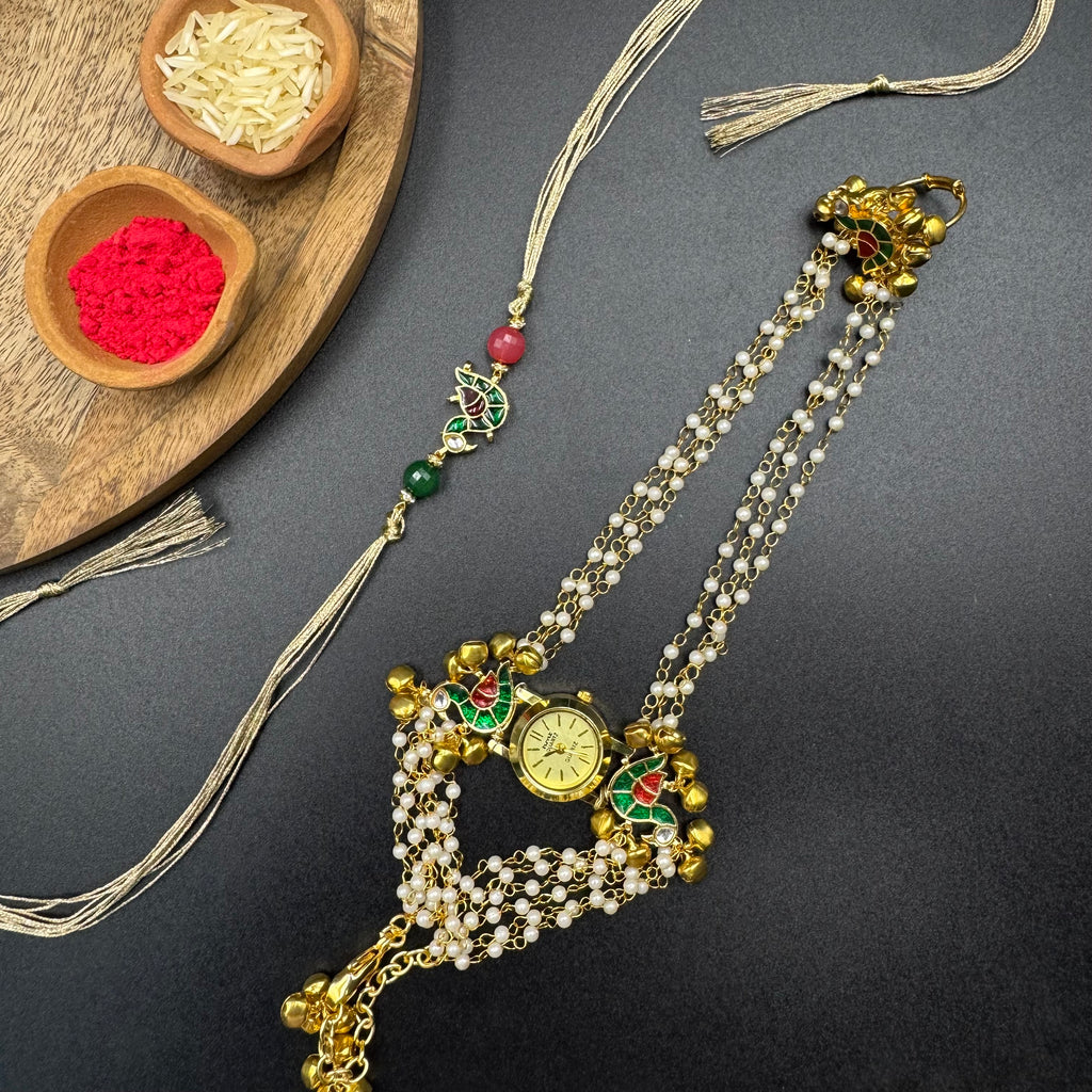 Ghungroo Haathphool Watch and Rakhi Combo