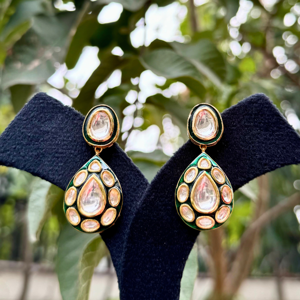Water Dew Kundan Studded Earrings