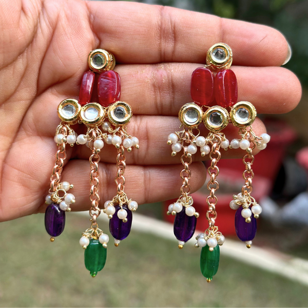 Color Bloom Drop Earrings