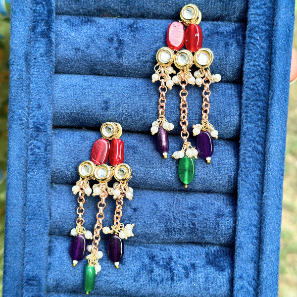 Color Bloom Drop Earrings