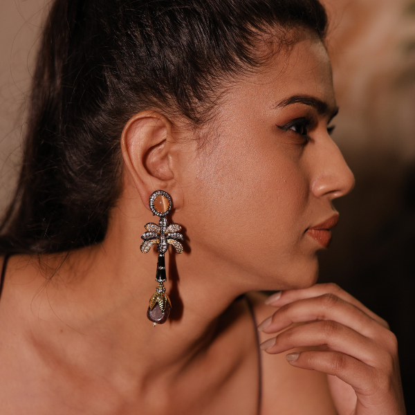 Vanika Earrings - Purple