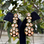 Emerald Meenakari Kundan Danglers