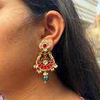Gold Plated Pachi Kundan Earrings
