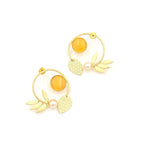 Statement Studs with leaves and Pearls