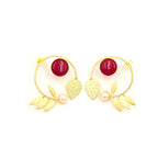 Statement Studs with leaves and Pearls