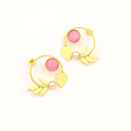 Statement Studs with leaves and Pearls