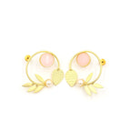 Statement Studs with leaves and Pearls