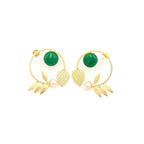 Statement Studs with leaves and Pearls