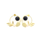 Statement Studs with leaves and Pearls
