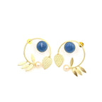 Statement Studs with leaves and Pearls