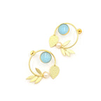 Statement Studs with leaves and Pearls