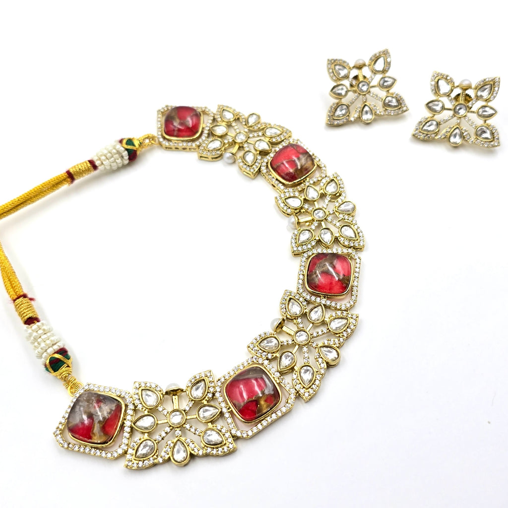 Regal Necklace Set - Red