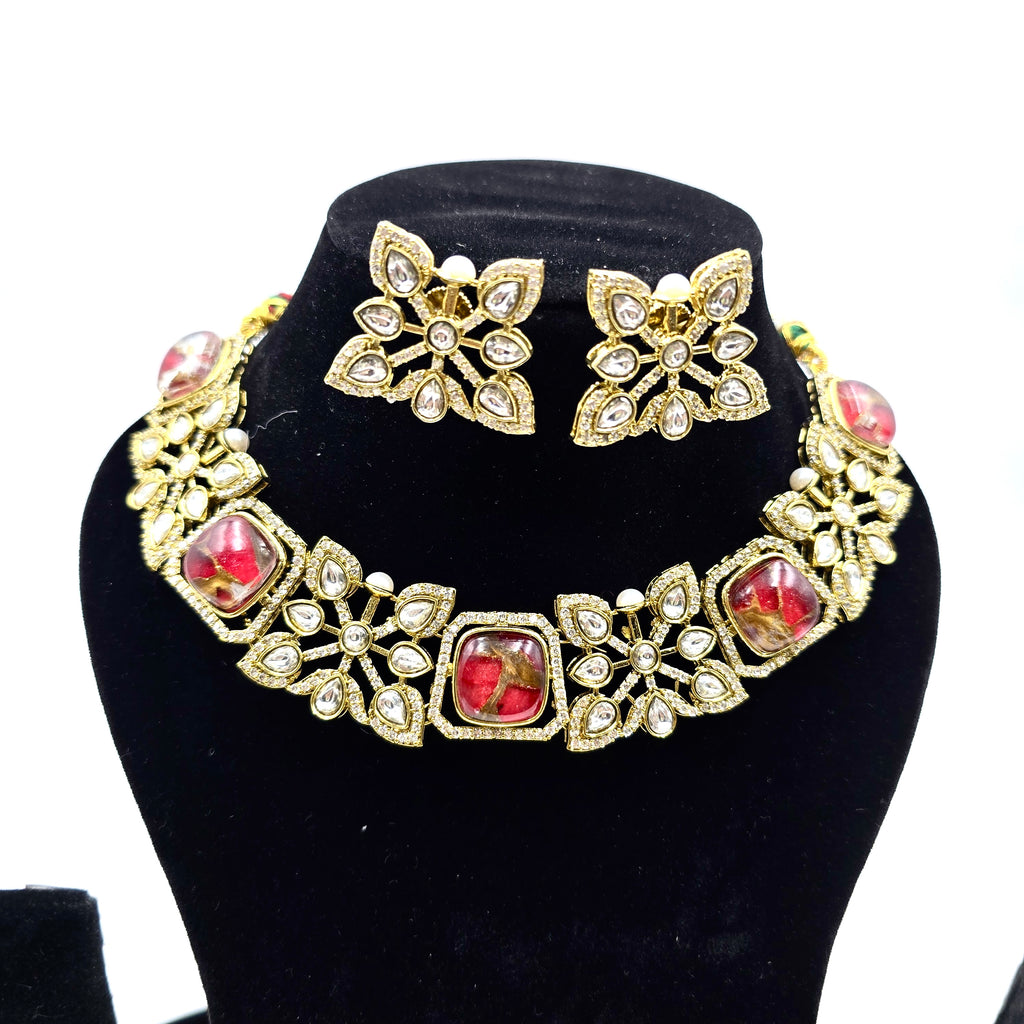 Regal Necklace Set - Red