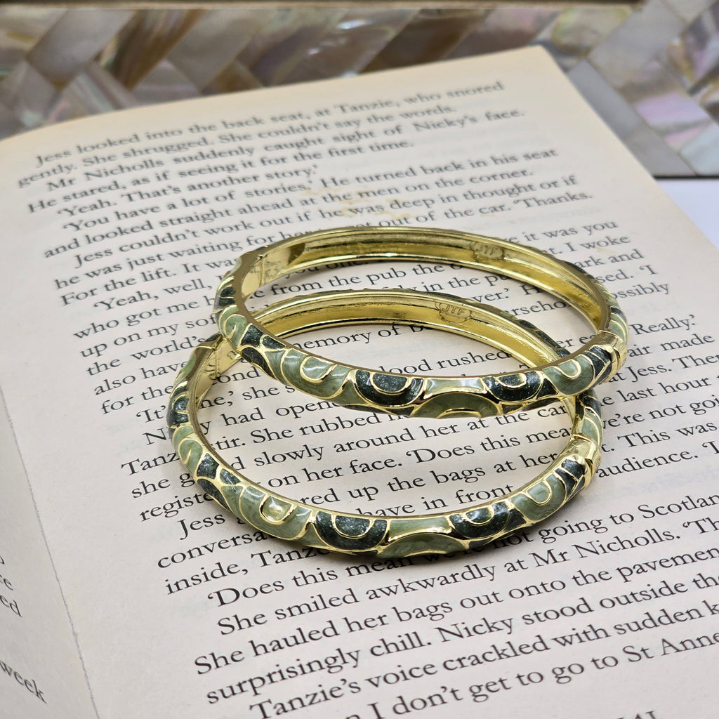 Vintage Enamel Bangle - Pair of 2