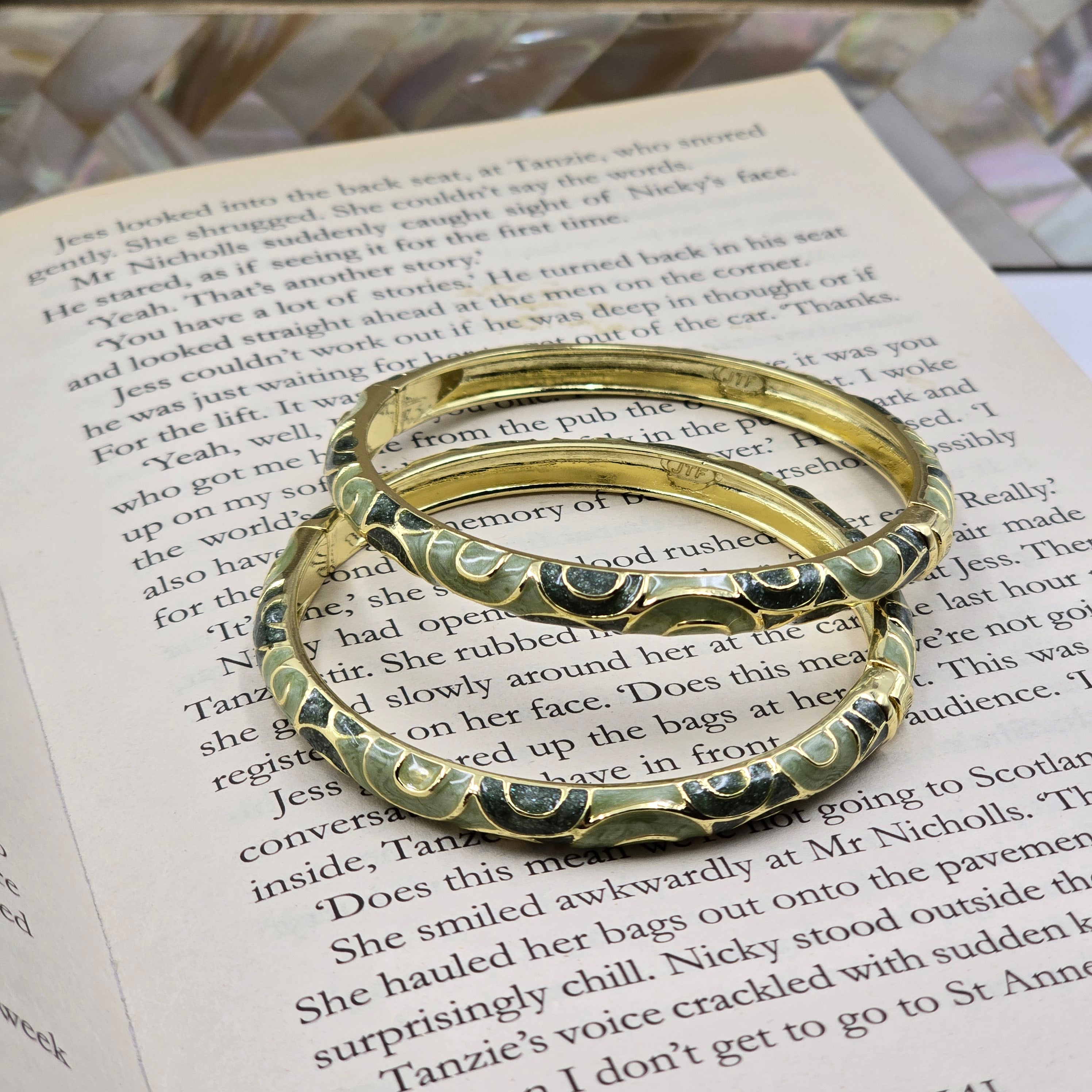 Vintage Enamel Bangle - Pair of 2