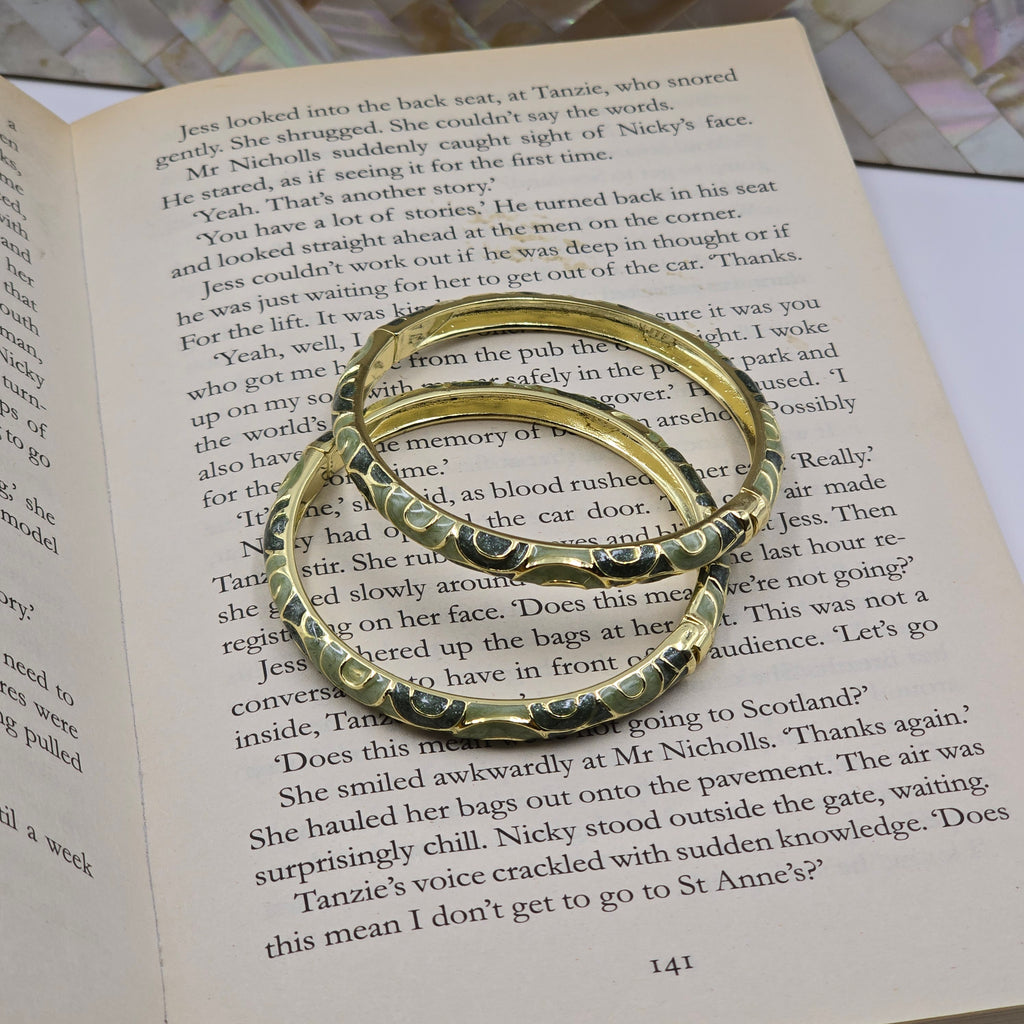 Vintage Enamel Bangle - Pair of 2