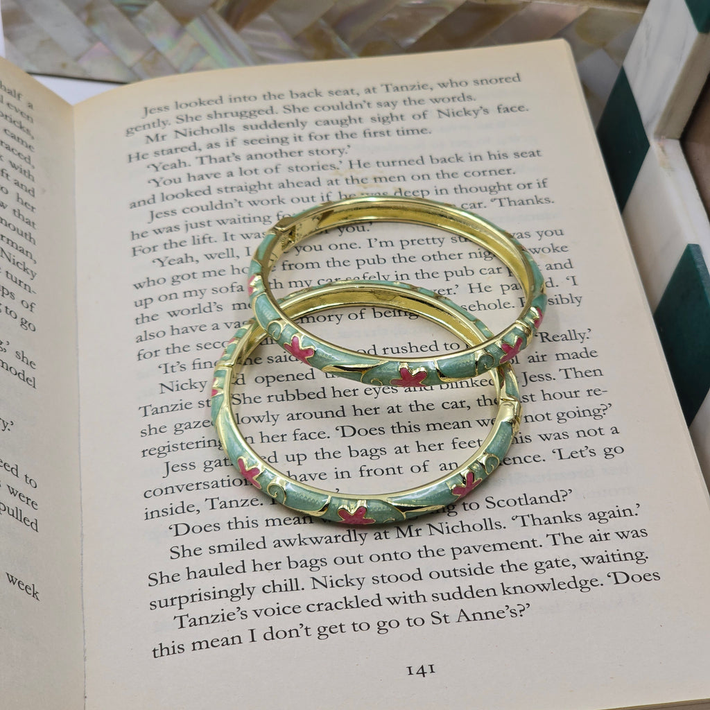 Vintage Enamel Bangle - Pair of 2