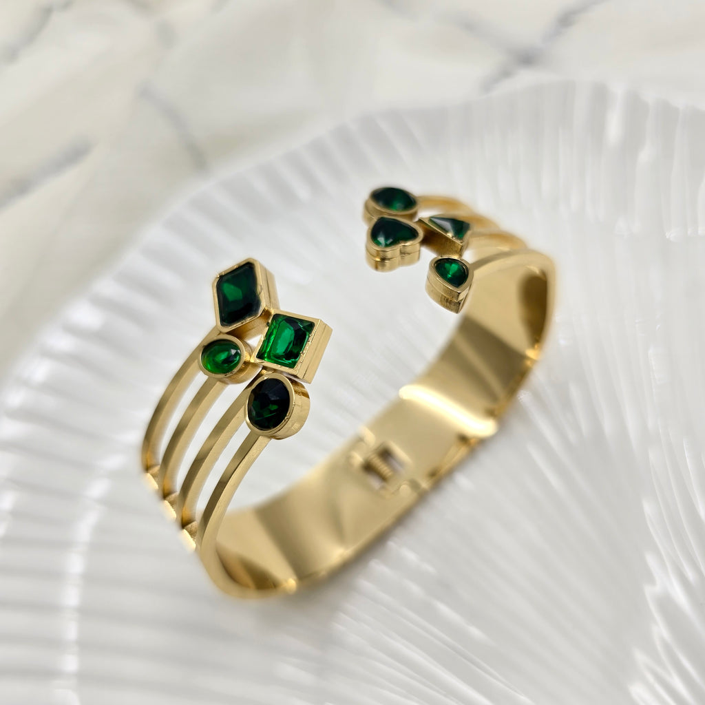 Emerald Stones Statement Bracelet