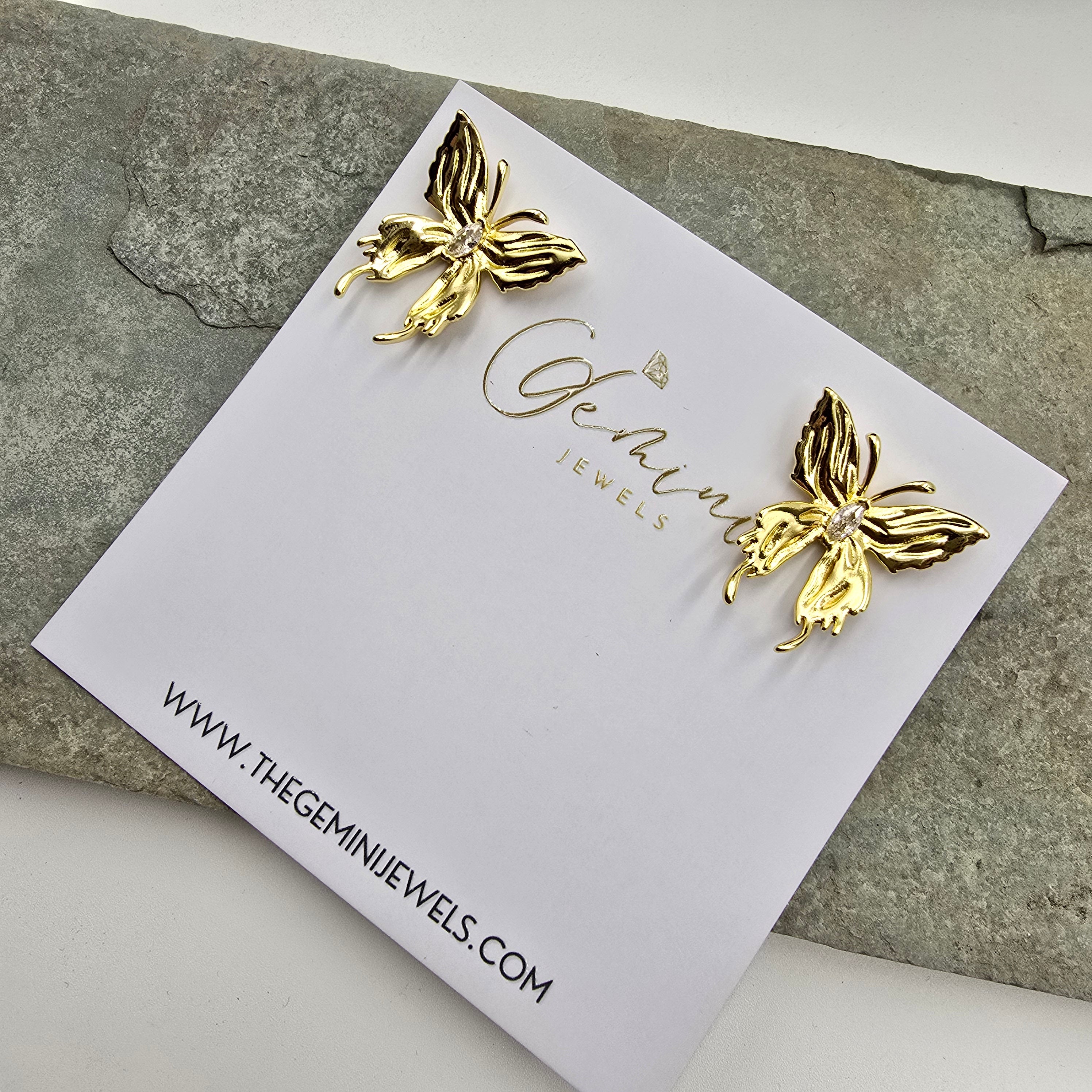 Crystal Butterfly Studs