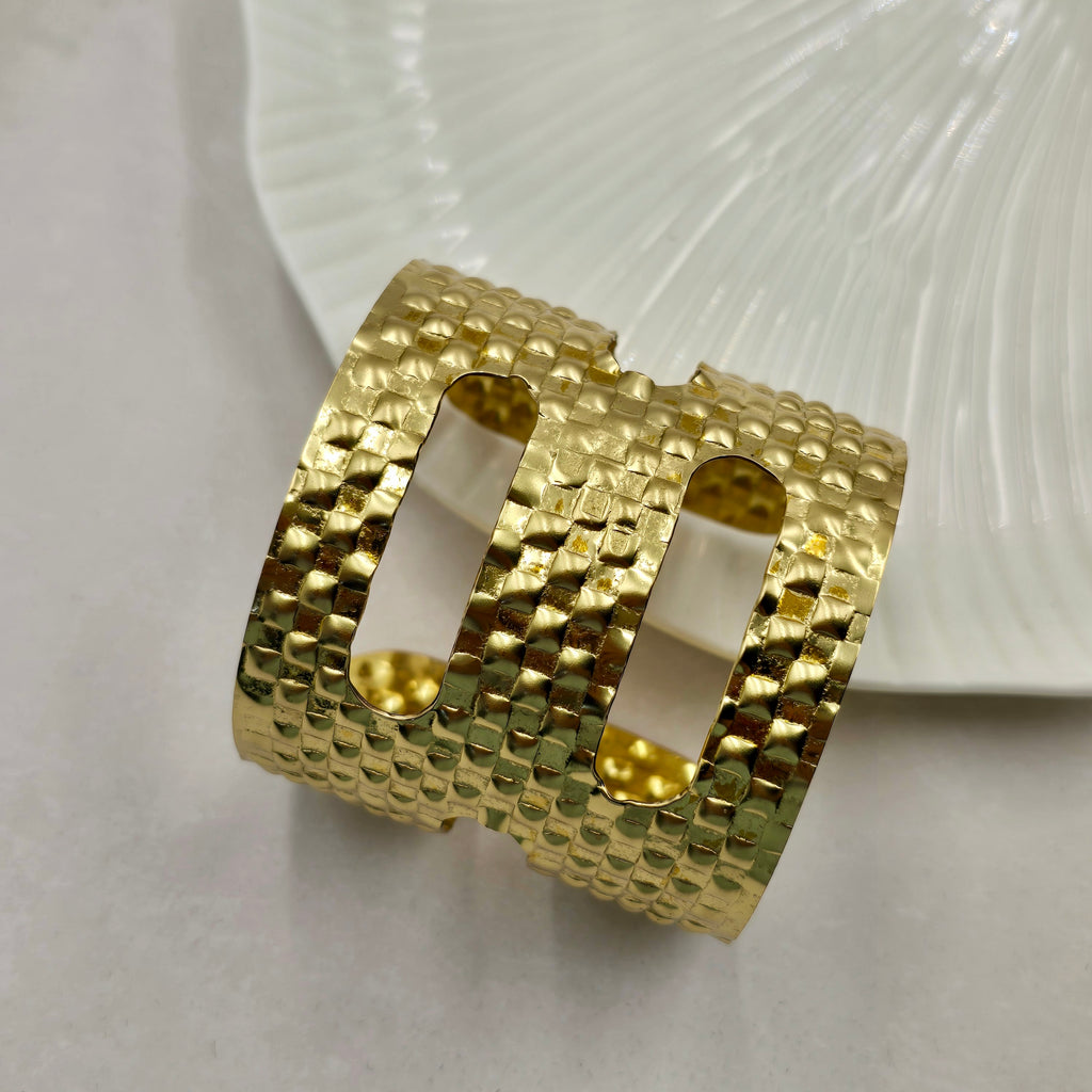 Statement Brass Bracelet Adjustable (Anti Tarnish)