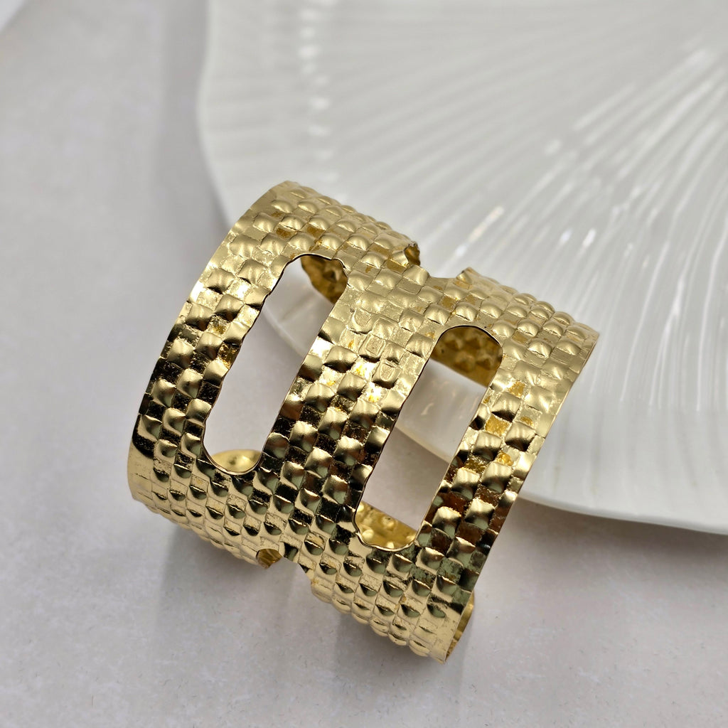 Statement Brass Bracelet Adjustable (Anti Tarnish)