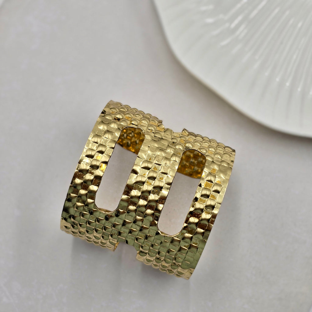 Statement Brass Bracelet Adjustable (Anti Tarnish)