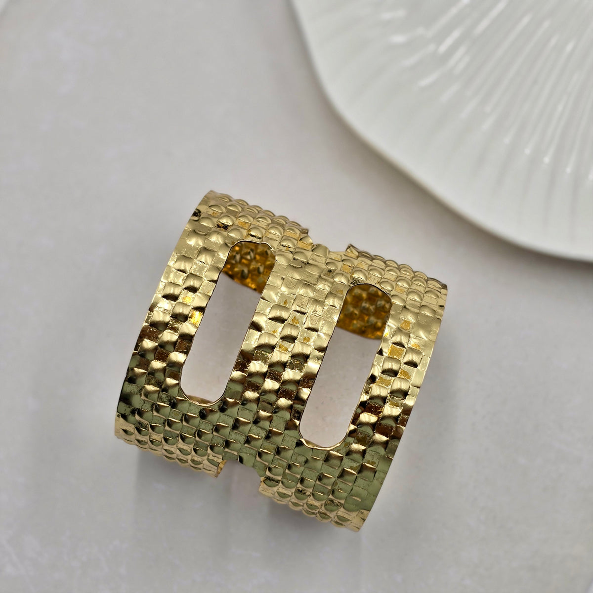 Statement Brass Bracelet Adjustable (Anti Tarnish)