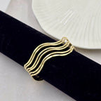 Zig Zag Layered Brass Bracelet Adjustable (Anti Tarnish)