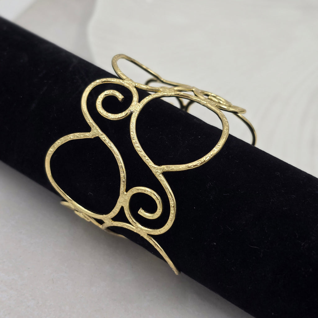 Swirl Brass Bracelet Adjustable (Anti Tarnish)