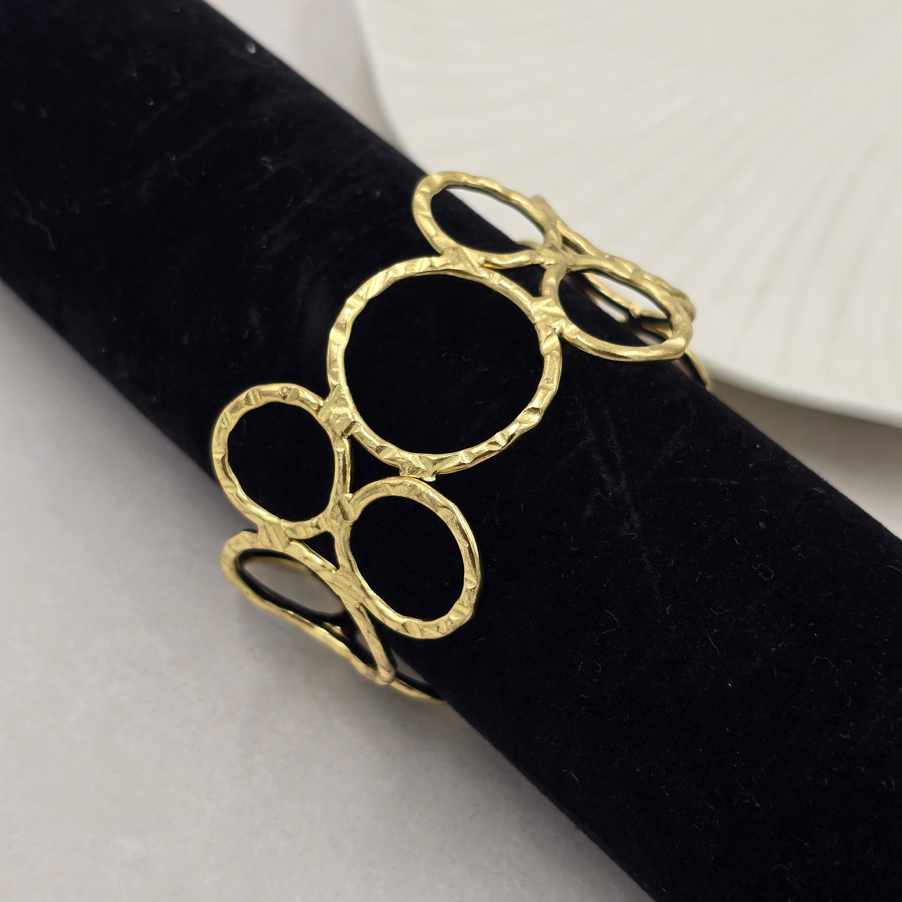 Irregular Circles Brass Bracelet Adjustable (Anti Tarnish)