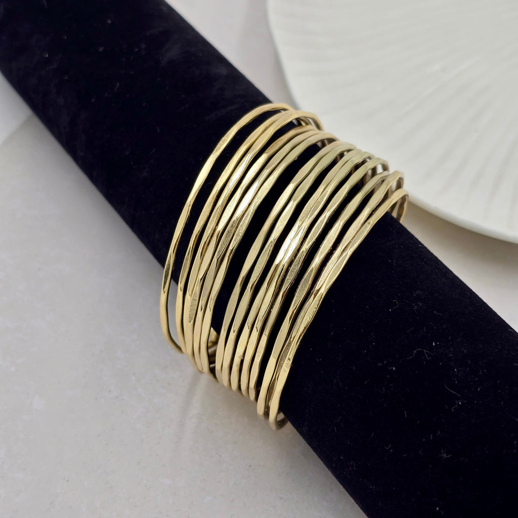 Multi Layered Brass Bracelet Adjustable (Anti Tarnish)