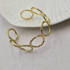 Adjacent Rings Brass Bracelet Adjustable (Anti Tarnish)