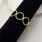 Adjacent Rings Brass Bracelet Adjustable (Anti Tarnish)