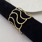 Statement Waves Brass Bracelet Adjustable (Anti Tarnish)