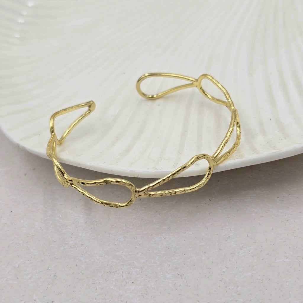 Luna Loop Brass Bracelet Adjustable (Anti Tarnish)