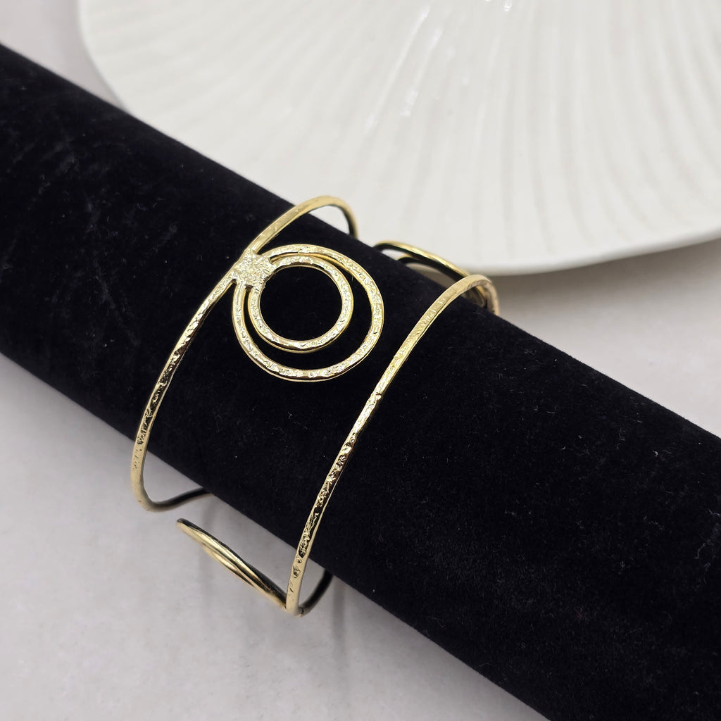 Linked Loop Brass Bracelet Adjustable (Anti Tarnish)