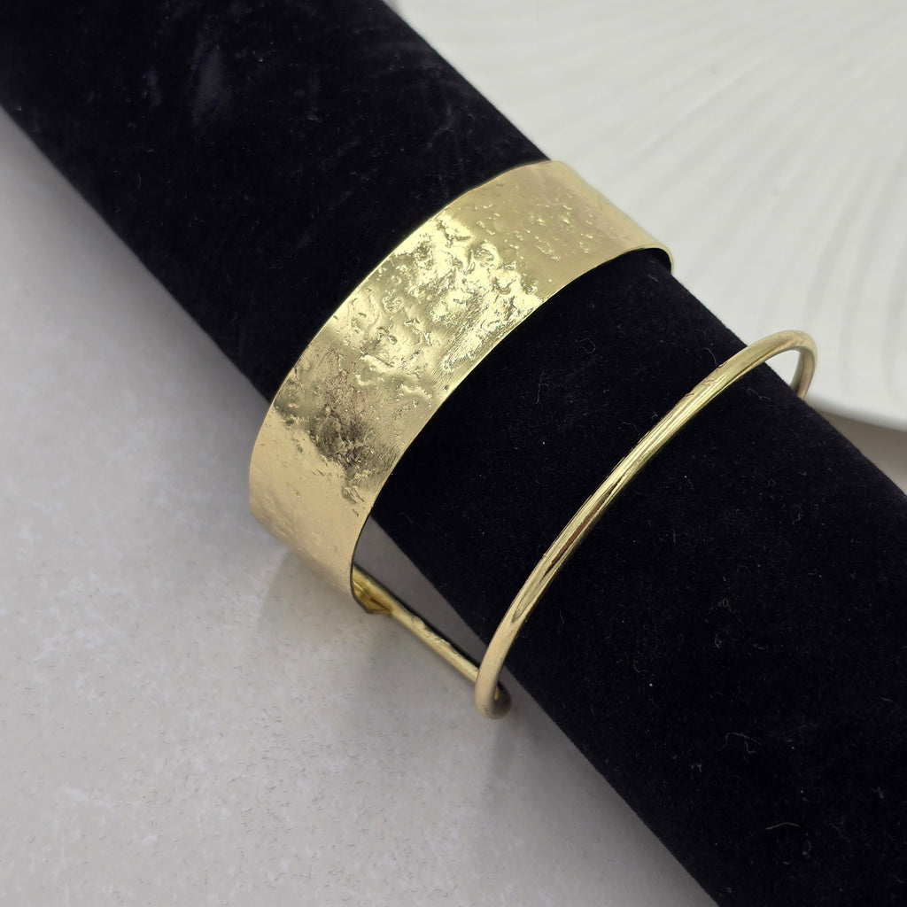 Hammered Brass Bracelet Adjustable (Anti Tarnish)