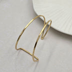 Dual Layer Statement Brass Bracelet Adjustable (Anti Tarnish)