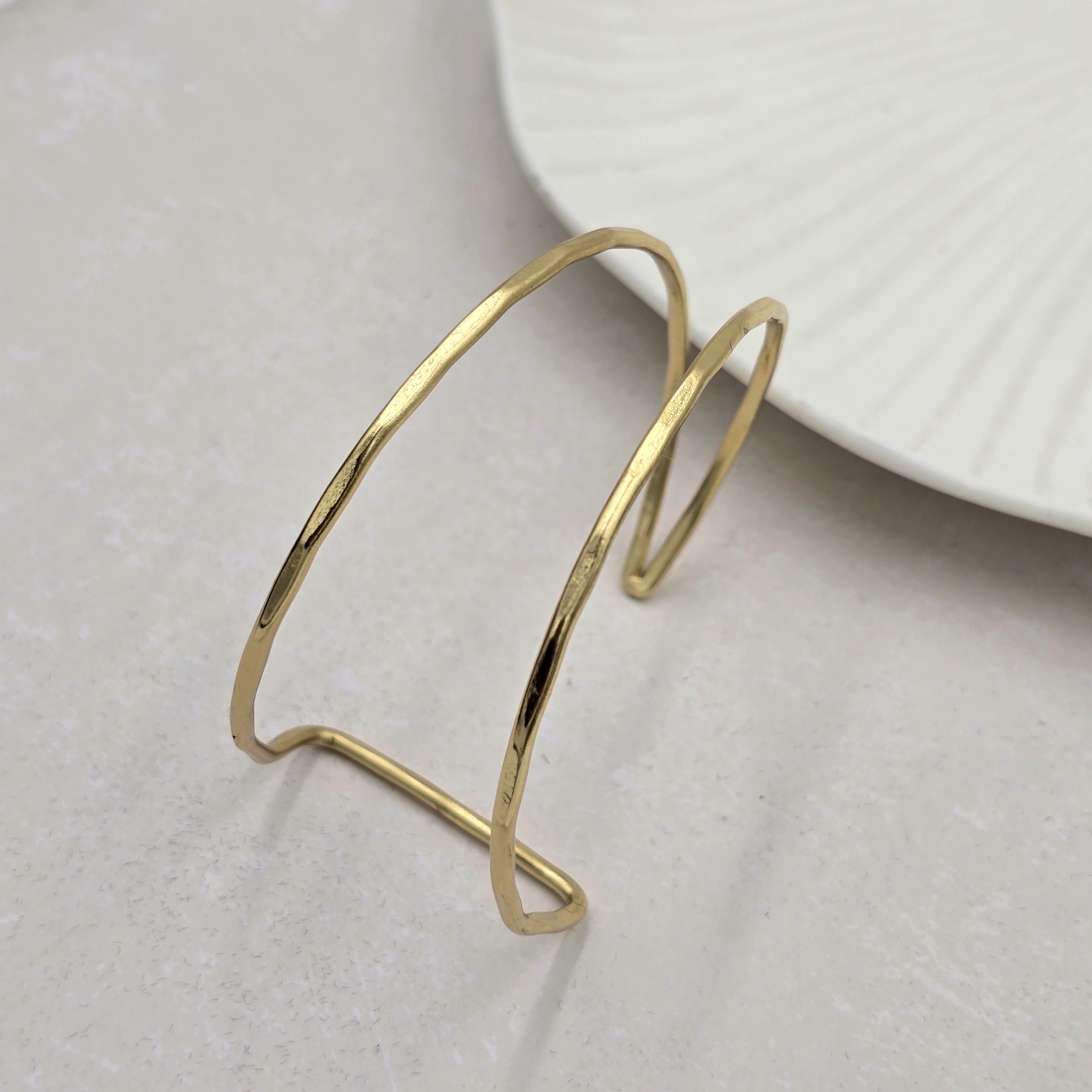 Dual Layer Statement Brass Bracelet Adjustable (Anti Tarnish)