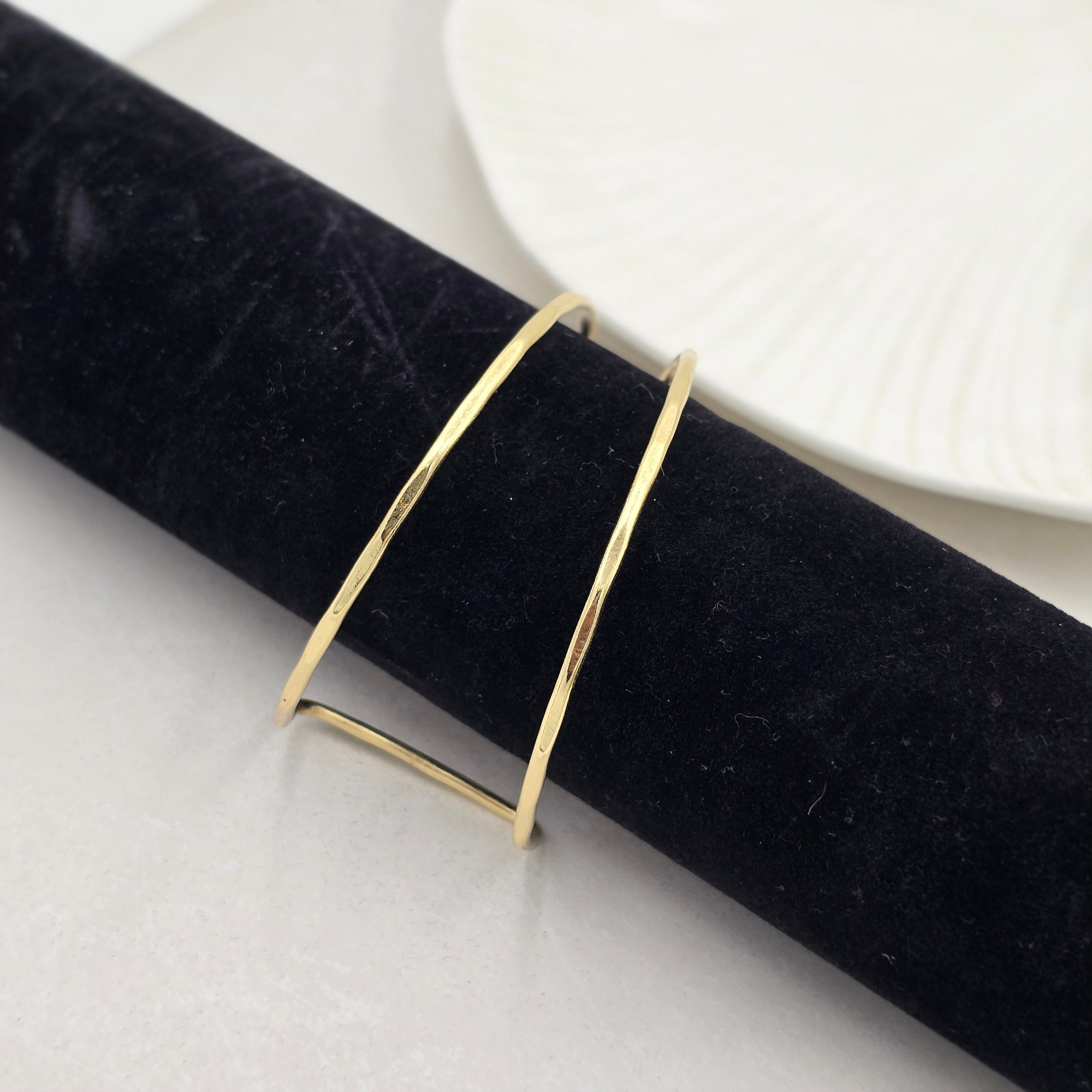Dual Layer Statement Brass Bracelet Adjustable (Anti Tarnish)