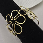 Floral Brass Bracelet Adjustable (Anti Tarnish)
