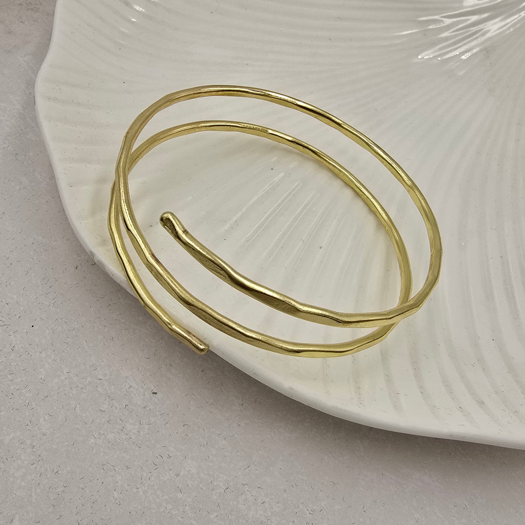 Spiral Brass Bracelet Adjustable (Anti Tarnish)