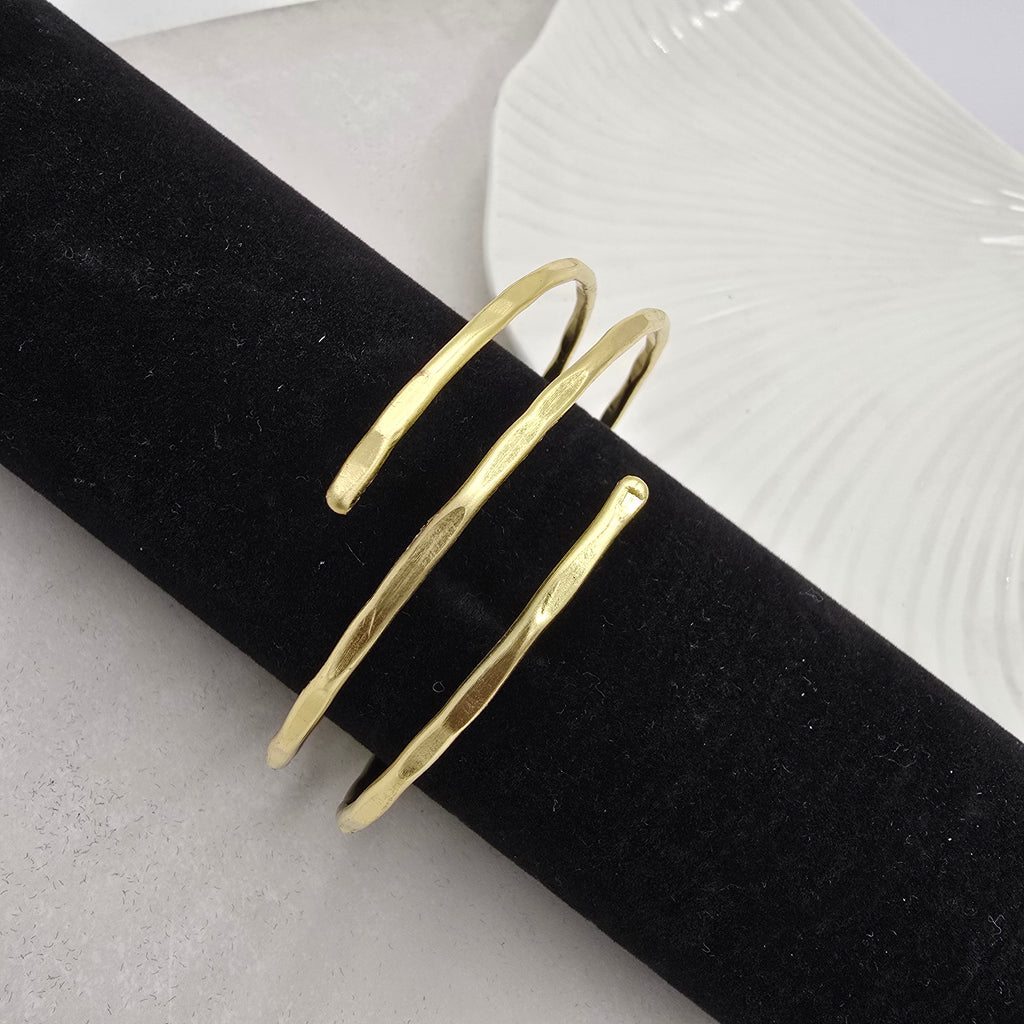 Spiral Brass Bracelet Adjustable (Anti Tarnish)
