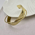 Hammered Design Brass Bracelet Adjustable (Anti Tarnish)
