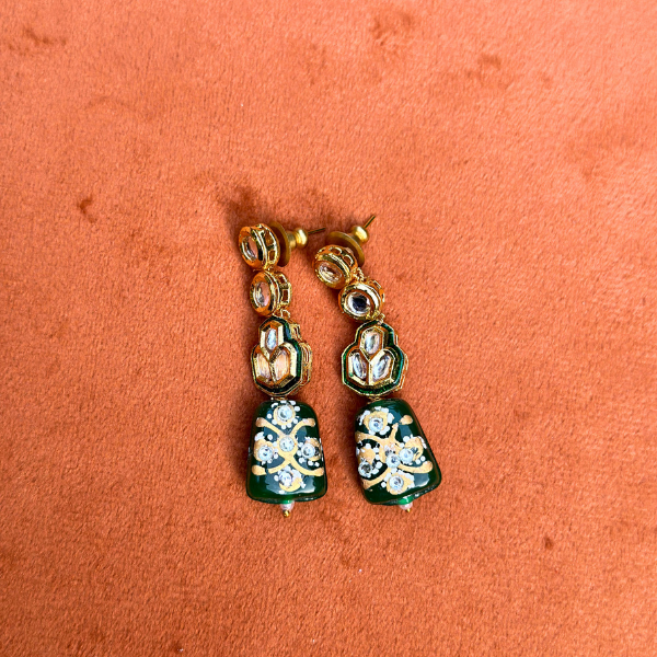 Emerald Charm Stud Earrings